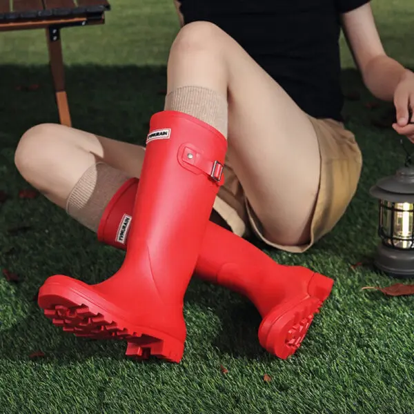 Ladies High Tube Rain Boots Women Rubber Shoes Women Waterproof Boots Rubber Boots for Women Waterproof Shoes Bota Pvc Feminina