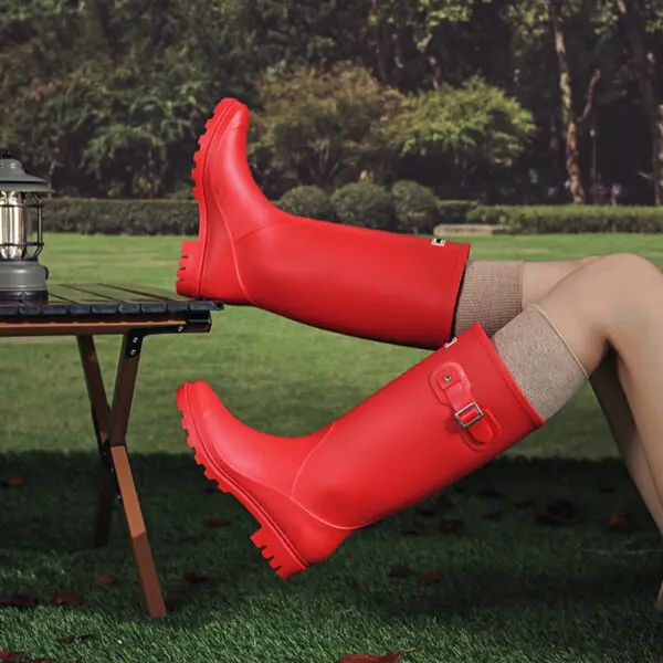 Ladies High Tube Rain Boots Women Rubber Shoes Women Waterproof Boots Rubber Boots for Women Waterproof Shoes Bota Pvc Feminina - Image 3