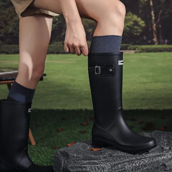 Ladies High Tube Rain Boots Women Rubber Shoes Women Waterproof Boots Rubber Boots for Women Waterproof Shoes Bota Pvc Feminina - Image 4