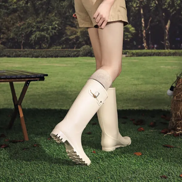 Ladies High Tube Rain Boots Women Rubber Shoes Women Waterproof Boots Rubber Boots for Women Waterproof Shoes Bota Pvc Feminina - Image 5
