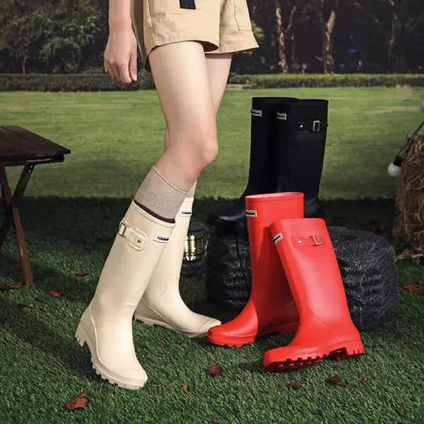 Ladies High Tube Rain Boots Women Rubber Shoes Women Waterproof Boots Rubber Boots for Women Waterproof Shoes Bota Pvc Feminina - Image 6