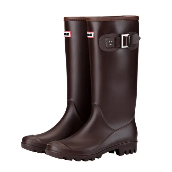 2025 Fashion waterproof rain boots women adult high rain boots buckle Korean long tube water shoes snow boots motorcycle boot - Image 3