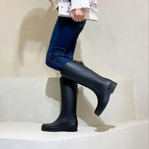 Rain boots woman boots snow boots waterproof motorcycle boots high boots rain boots long tube shoes botas lluvia mujer - Image 10