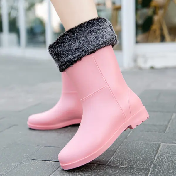 New Fashion Rain Boots for Women Non-slip Waterproof Winter Warm Shoes Outdoor Fishing Work Water Boots Wellies Size 36-42 - Image 11