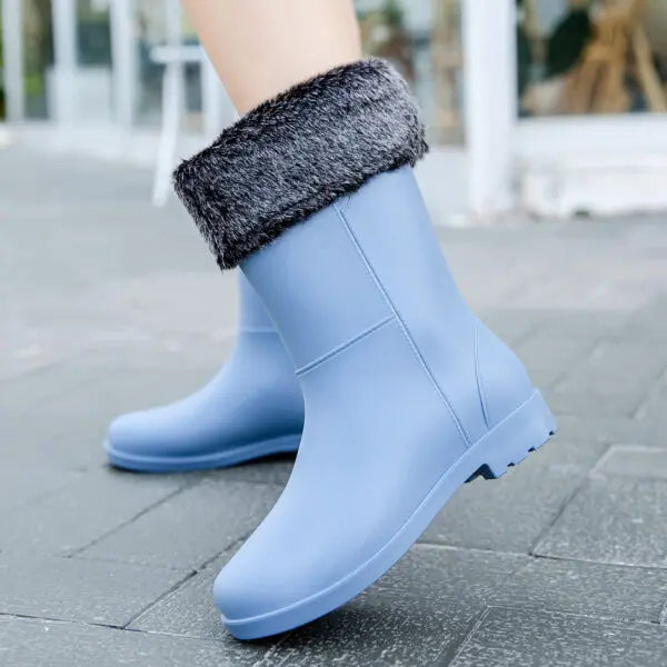 New Fashion Rain Boots for Women Non-slip Waterproof Winter Warm Shoes Outdoor Fishing Work Water Boots Wellies Size 36-42 - Image 13