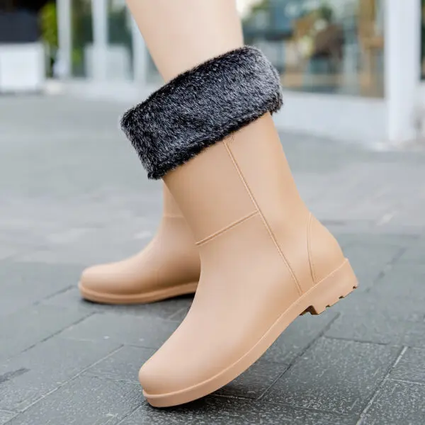 New Fashion Rain Boots for Women Non-slip Waterproof Winter Warm Shoes Outdoor Fishing Work Water Boots Wellies Size 36-42 - Image 14