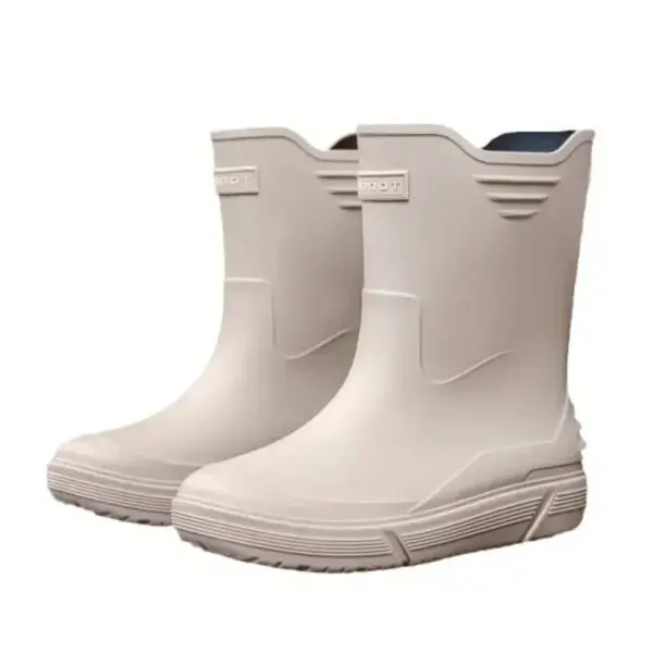 2024 Water Shoes Korean Mid-calf Rain Boots Men's Non-slip Wear-resistant Rain Shoes Waterproof Rubber Boots Couple - Image 5