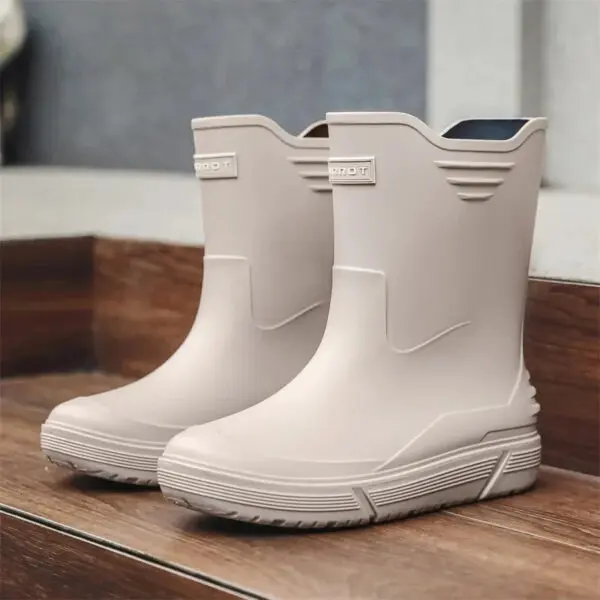 2024 Water Shoes Korean Mid-calf Rain Boots Men's Non-slip Wear-resistant Rain Shoes Waterproof Rubber Boots Couple - Image 10