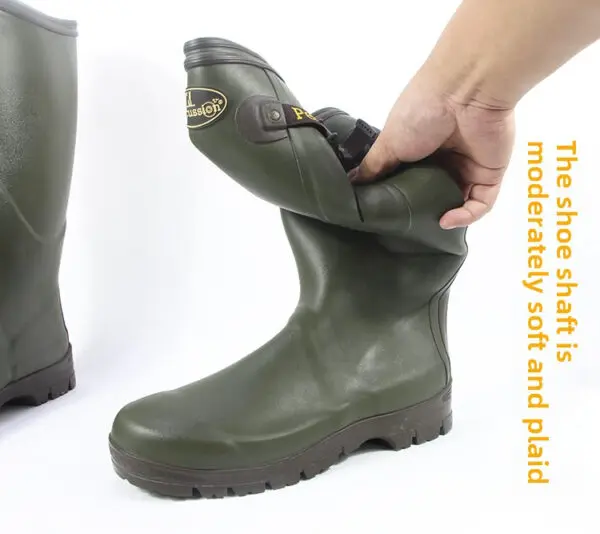 Fashionable Waterproof Men's Rain Boots Single Slip-On Anti-Slip Outdoor Fishing Hunting Water Shoes Spring Autumn Rub... - Image 4