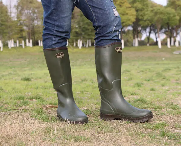 Fashionable Waterproof Men's Rain Boots Single Slip-On Anti-Slip Outdoor Fishing Hunting Water Shoes Spring Autumn Rub... - Image 6