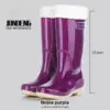Fashionable High-Tube Women's Rain Boots Fleece-Lined Waterproof Non-Slip PVC Shoes Ideal for Sea Rushing Activities - Image 7