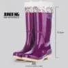 Fashionable High-Tube Women's Rain Boots Fleece-Lined Waterproof Non-Slip PVC Shoes Ideal for Sea Rushing Activities - Image 8