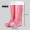 Fashionable High-Tube Women's Rain Boots Fleece-Lined Waterproof Non-Slip PVC Shoes Ideal for Sea Rushing Activities - Image 10