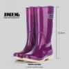 Fashionable High-Tube Women's Rain Boots Fleece-Lined Waterproof Non-Slip PVC Shoes Ideal for Sea Rushing Activities - Image 15