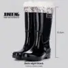 Fashionable High-Tube Women's Rain Boots Fleece-Lined Waterproof Non-Slip PVC Shoes Ideal for Sea Rushing Activities - Image 17