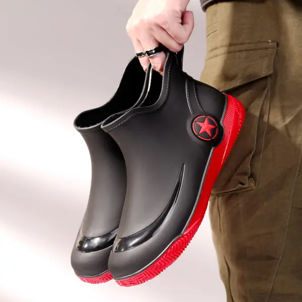 Rubber Boots for Men and Women Outdoor Waterproof Short Rain Boot - Image 2