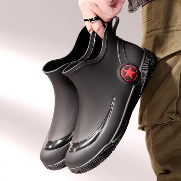 Rubber Boots for Men and Women Outdoor Waterproof Short Rain Boot - Image 3