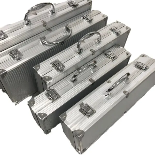 Barbecue Tool Set, Home User Outdoor Picnic Camping Aluminum Box Stainless Steel BBQ Grill Set - Image 5