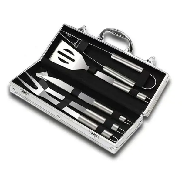 Barbecue Tool Set, Home User Outdoor Picnic Camping Aluminum Box Stainless Steel BBQ Grill Set - Image 6