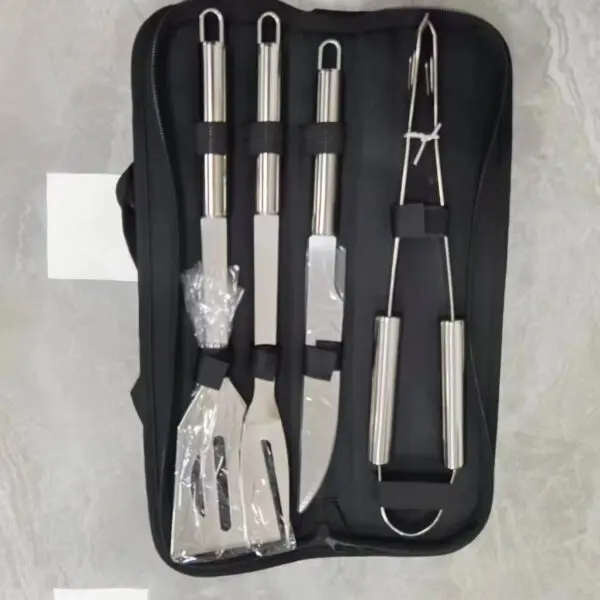 Barbecue Tool Set, Home User Outdoor Picnic Camping Aluminum Box Stainless Steel BBQ Grill Set - Image 9