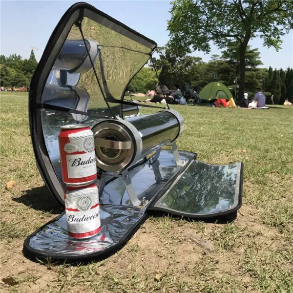 Portable Solar Cooker with Stand Tube, Outdoor Charcoal Barbecues, Camping Emergency Tool, Sunlight , 550 °F (288 °C) Cookware