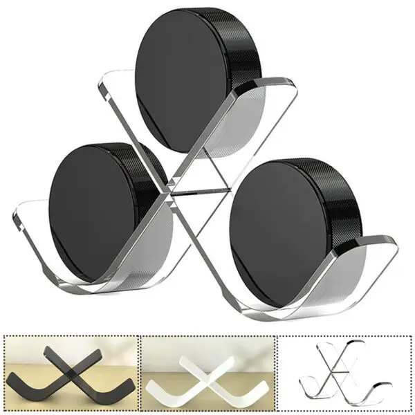 Clear Hockey Puck Display Case Acrylic Hockey Puck Display Stand Sports For 3 Pucks Hockey Puck Holder Storage Decoration Gift