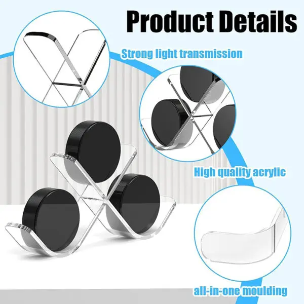 Clear Hockey Puck Display Case Acrylic Hockey Puck Display Stand Sports For 3 Pucks Hockey Puck Holder Storage Decoration Gift - Image 2