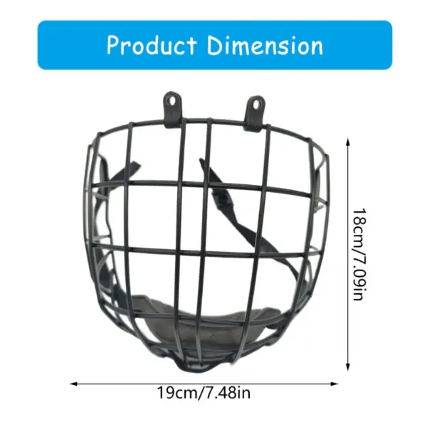 Full Face Protective Cage for Ice Hockey Helmets with Comfortable Chin Cup, Large Ice Hockey Helmets Full Face Mask Cage - Image 6
