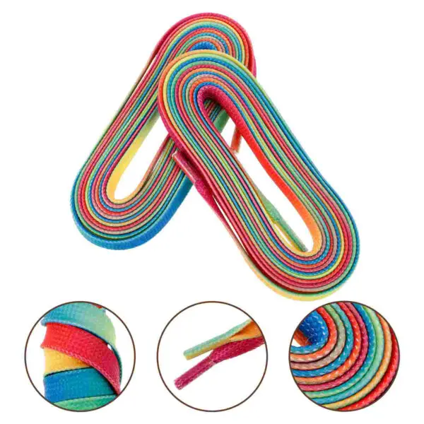 Hockey Skate Laces Pair Rainbow Color Ice Hockey Roller Blad-E Skates Laces Waxed Shoe Lace Shoes Boots Figure Skates - Image 6