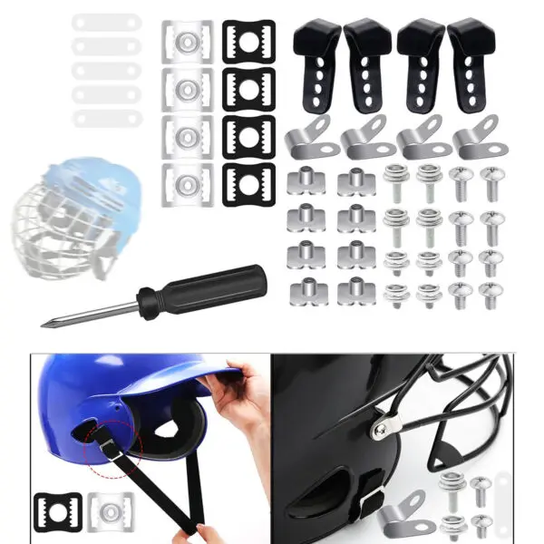 Hockey Helmet Visor Screws Washers Nuts Hockey Equipment Replacement Safety Spare Parts Helmet Screws Repair Kit Hardware Kit - Image 3