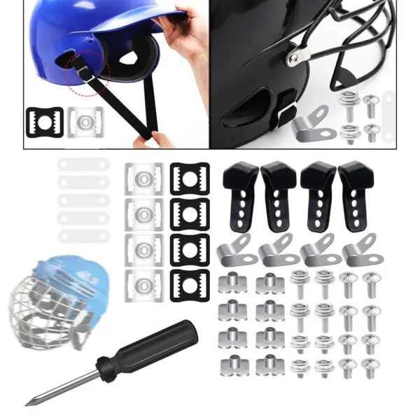 Hockey Helmet Visor Screws Washers Nuts Hockey Equipment Replacement Safety Spare Parts Helmet Screws Repair Kit Hardware Kit - Image 4