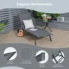 GOFLAME Garden Sun Lounger with Wheels 6 Positions Adjustable Chaise Lounge Deck Sunbed - Image 5