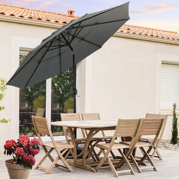 BreeinsOutdoor Table Umbrella Large Sun Umbrella with Push Button Tilt and Crank Sturdy Pole Fade resistant canopy - Image 2