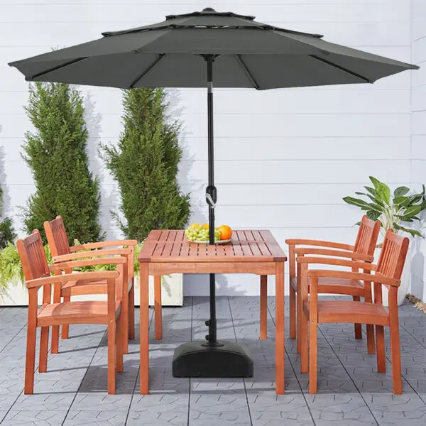 BreeinsOutdoor Table Umbrella Large Sun Umbrella with Push Button Tilt and Crank Sturdy Pole Fade resistant canopy - Image 3