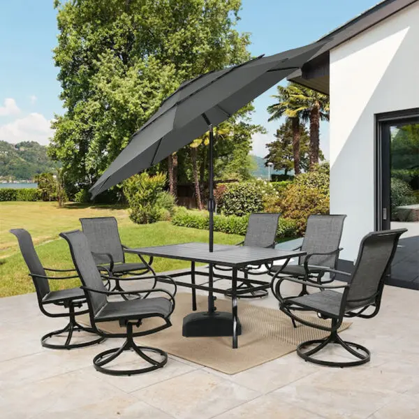 BreeinsOutdoor Table Umbrella Large Sun Umbrella with Push Button Tilt and Crank Sturdy Pole Fade resistant canopy - Image 4