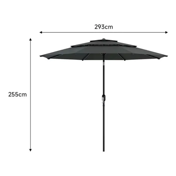 BreeinsOutdoor Table Umbrella Large Sun Umbrella with Push Button Tilt and Crank Sturdy Pole Fade resistant canopy - Image 7