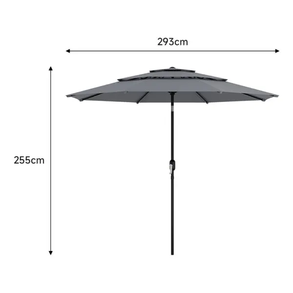 BreeinsOutdoor Table Umbrella Large Sun Umbrella with Push Button Tilt and Crank Sturdy Pole Fade resistant canopy - Image 8