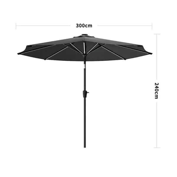 BreeinsLarge Solar Powered LED Patio Umbrella for Outdoor Garden Patio - Image 7