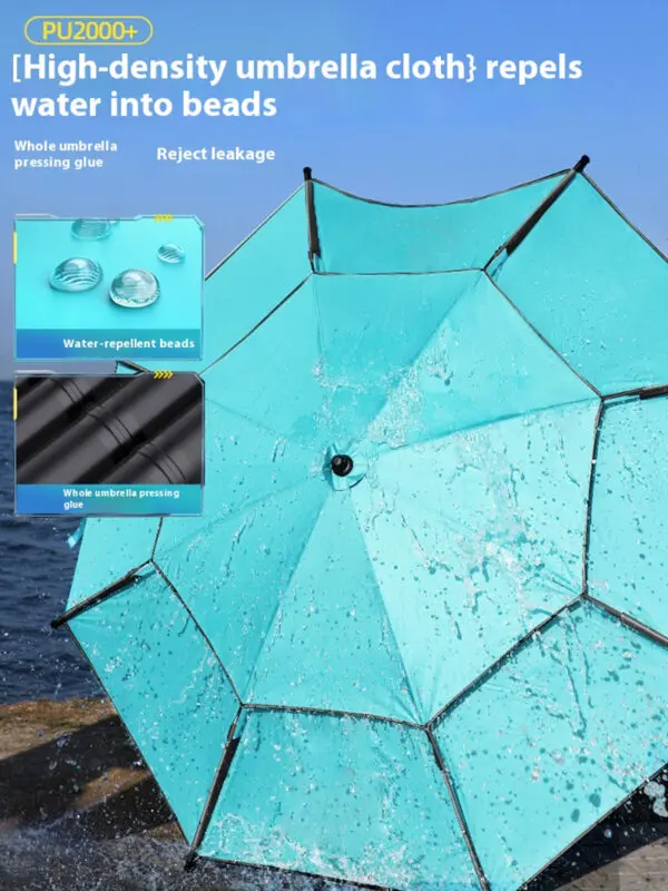 Lohascamping 2.0-2.4M Double-Layer Fold Parasol Fishing Umbrella Outdoor Camping Umbrella for Beach Garden Windproof Umbrella - Image 3