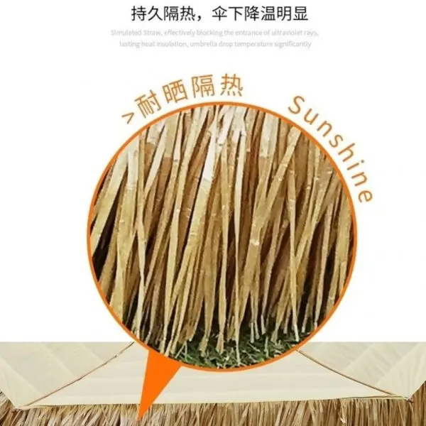 Beach Straw Umbrella Large Outdoor Sunshade Folding Sun Leisure Thatch Scenic Area Pastoral - Image 2