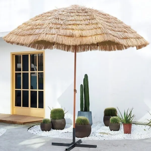 Beach Straw Umbrella Large Outdoor Sunshade Folding Sun Leisure Thatch Scenic Area Pastoral - Image 3