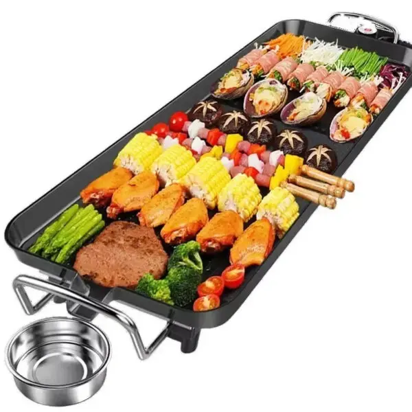 800W Non Stick Electric BBQ Grill Smokeless Barbecue Machine 5-Level Adjustable Household Electric Grill Ovens Cooking Tools - Image 4