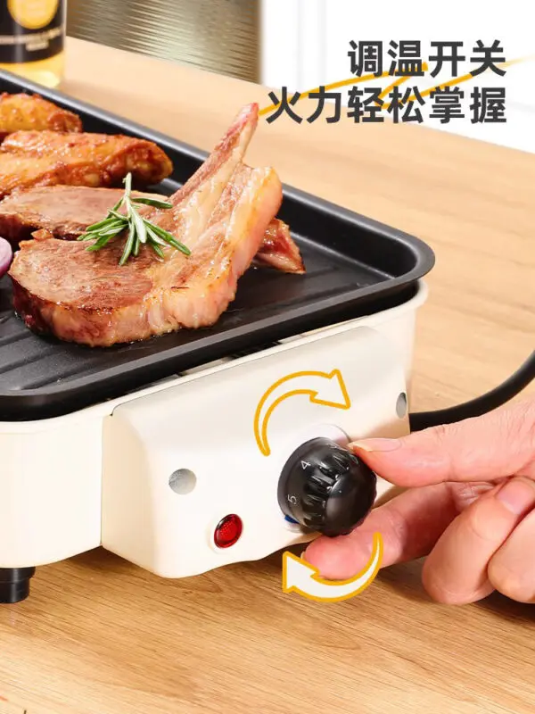 220V Indoor Outdoor Barbecue Stove Electric Griller Smokeless BBQ Grill with Skewers and Cooking Pot - Image 4