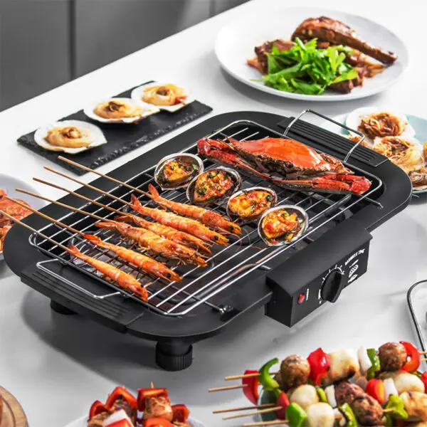 Electric Indoor BBQ Pan Efficient Electric Grill Smokeless Cooking Versatile Options Durable And Reliable Smokeless Indoor - Image 2
