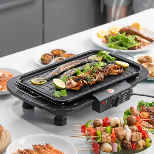 Electric Indoor BBQ Pan Efficient Electric Grill Smokeless Cooking Versatile Options Durable And Reliable Smokeless Indoor - Image 3