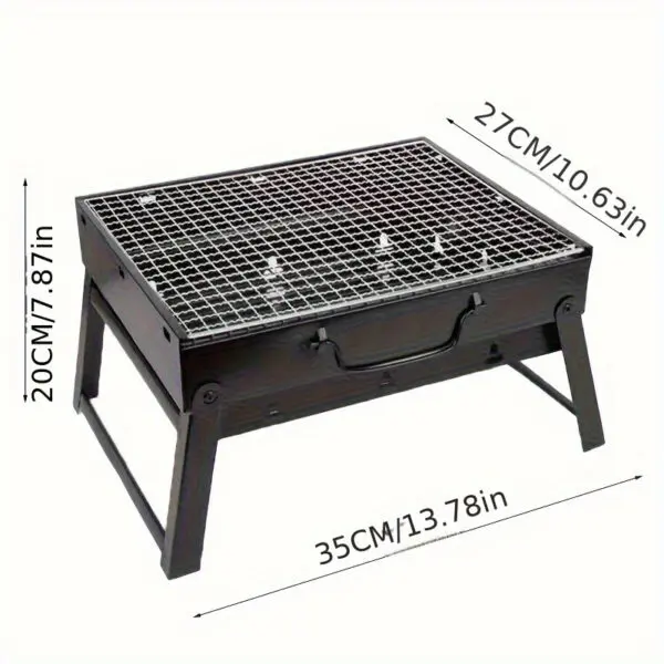 Portable BBQ Charcoal Grill Stainless Steel Small Mini BBQ Tool Kit Outdoor Cooking Camping Picnic Beach barbecue, Folding Gril - Image 6