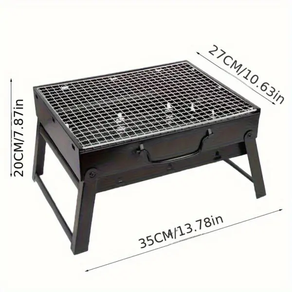 Portable BBQ Charcoal Grill Stainless Steel Small Mini BBQ Tool Kit Outdoor Cooking Camping Picnic Beach barbecue, Folding Gril - Image 7