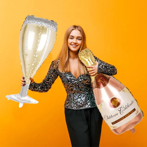 New Year Style Large Foil Balloons Whisky Beer Champagne Adult Wedding Birthday Party Wedding Balloon Decorations Photo props