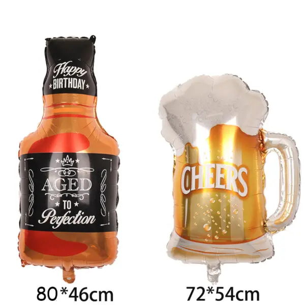 New Year Style Large Foil Balloons Whisky Beer Champagne Adult Wedding Birthday Party Wedding Balloon Decorations Photo props - Image 27