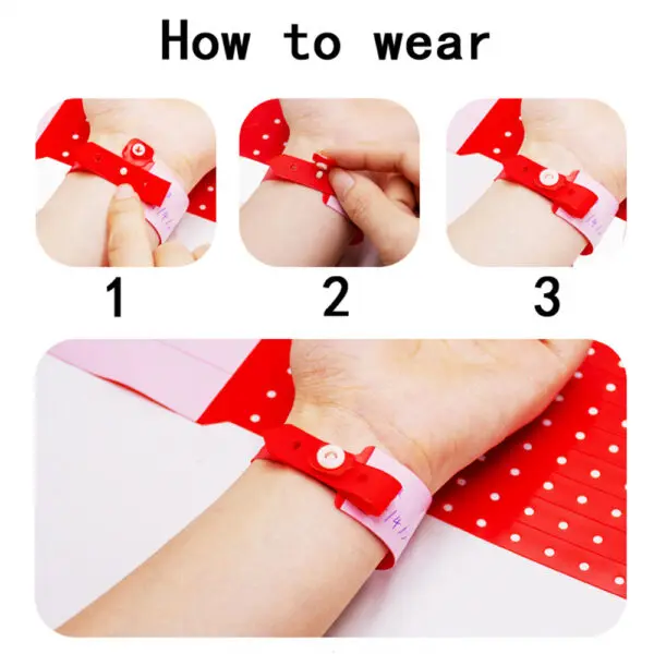 100pcs Writable Soft PVC Festival Bracelets Medical Bracelet Wrist Strap with Handwritten Information Waterproof - Image 3